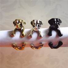 Cuddly Retro Labrador Adjustable Ring