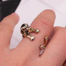 Cuddly Retro Labrador Adjustable Ring
