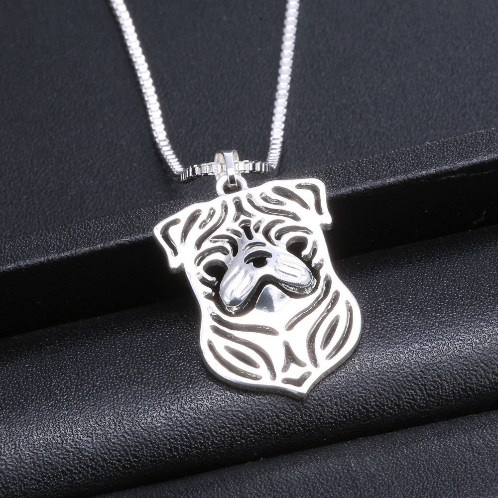 Cute Pug Dog Pendant Necklace