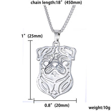 Cute Pug Dog Pendant Necklace