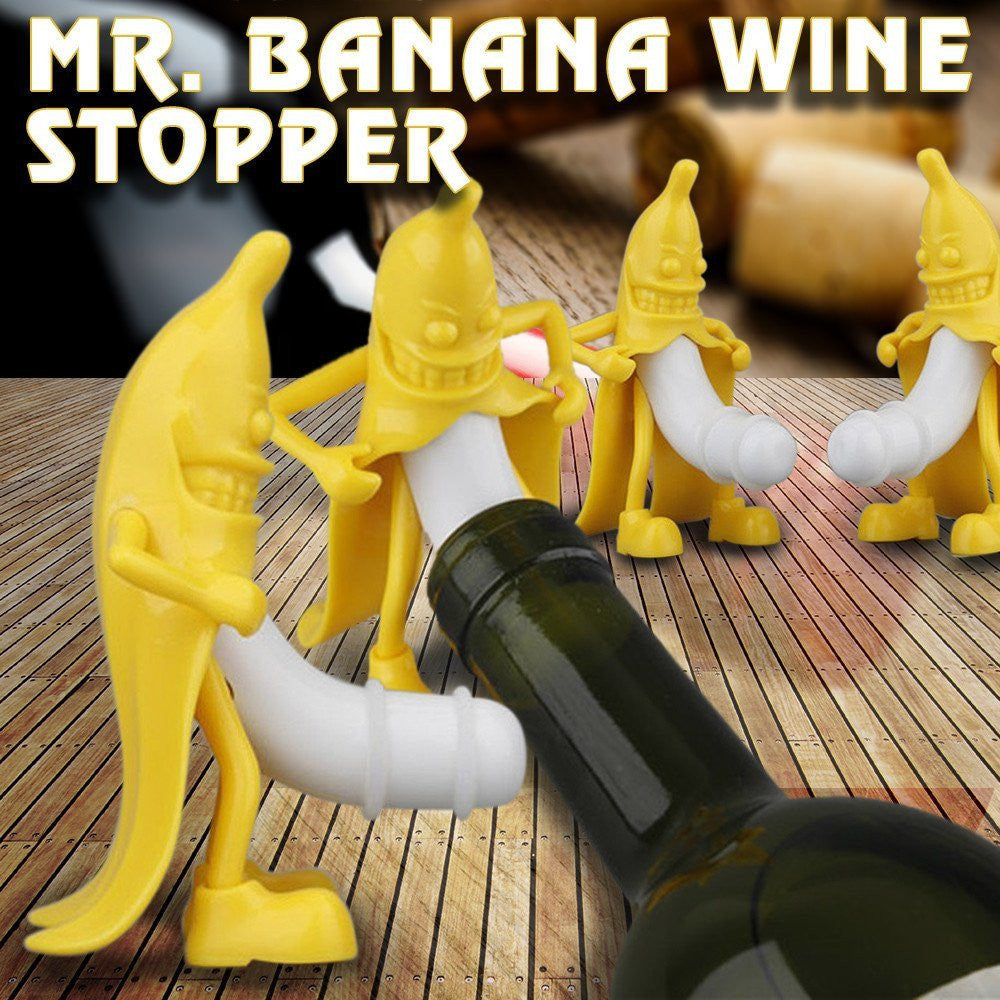 Funny Mr. Banana Wine Stopper Novelty Gift